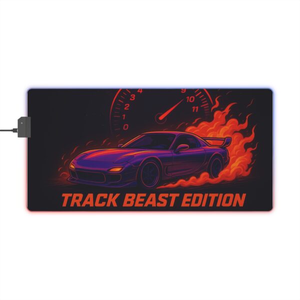 LED Gaming Mouse Pad - Track Beast Edition, Computer Gaming Accessories, Desk Decor, Gamer Gifts, LED Light Gaming Gear