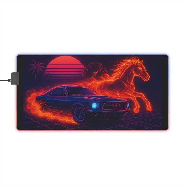 Neon Retro Gaming Mouse Pad - Perfect for Gamers, Desk Decor, LED Light Accessory, Gift for Gaming Enthusiasts, 80s Aesthetic Decor