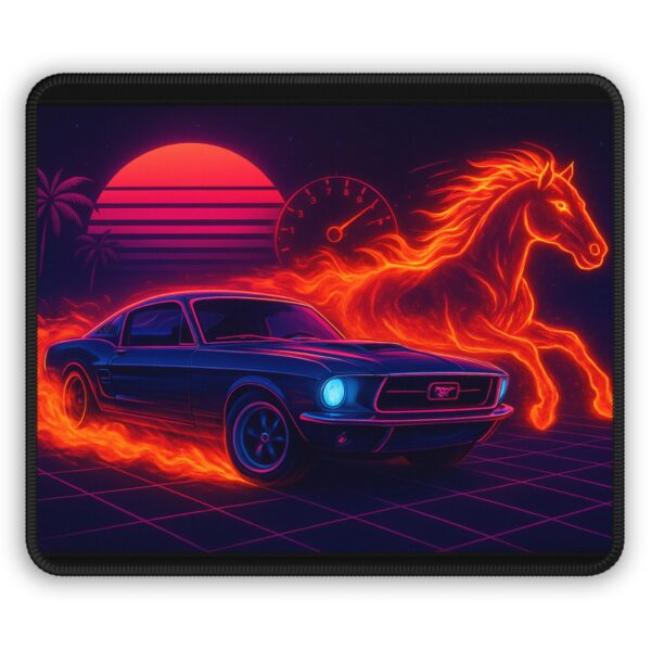 Retro Neon Gaming Mouse Pad, Tech Decor, Gamer Gift, Desk Accessory, Gaming Setup
